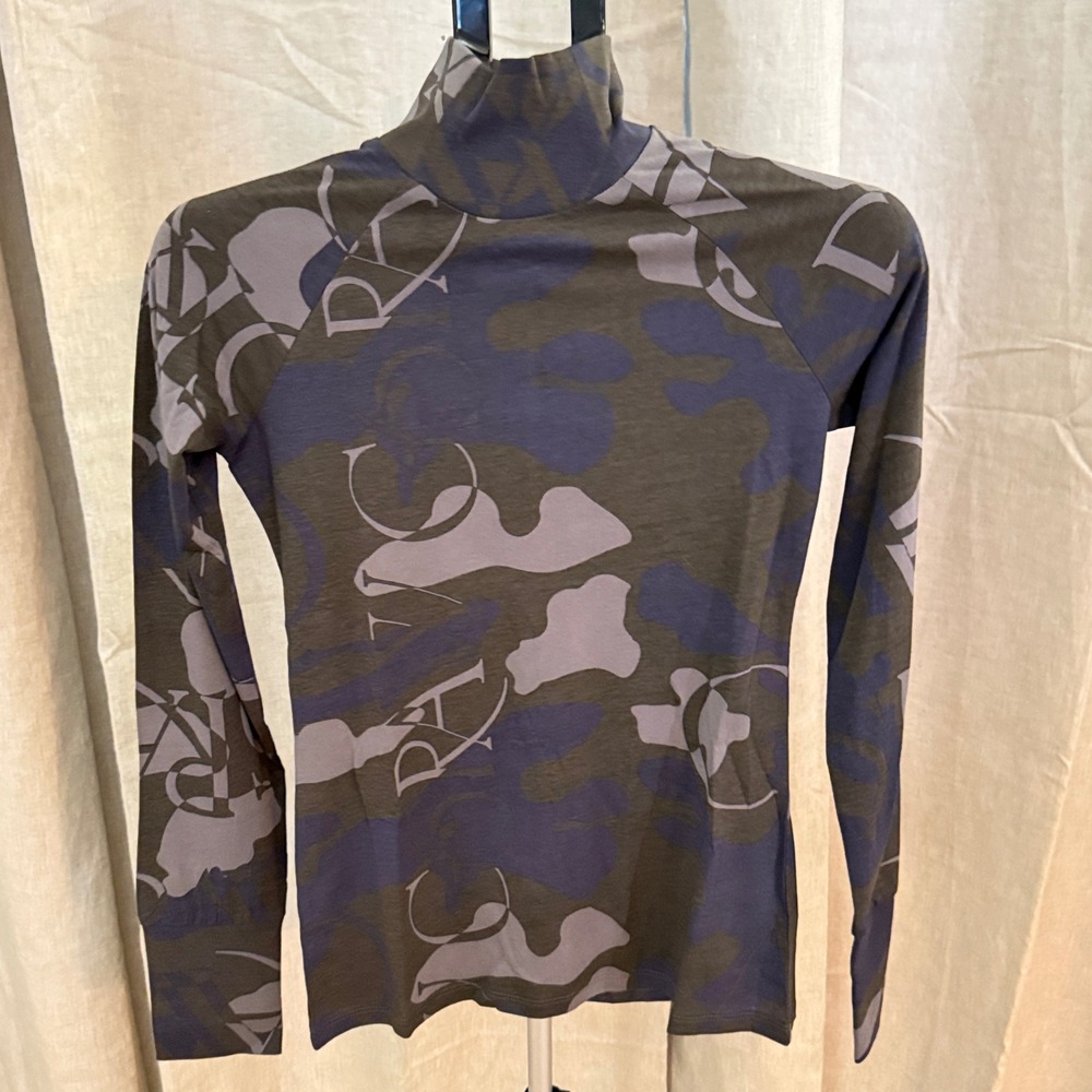 G-Star Raw Lecite AO Slim Turtleneck Magna Deco Camo Organic Cotton Top M NWT